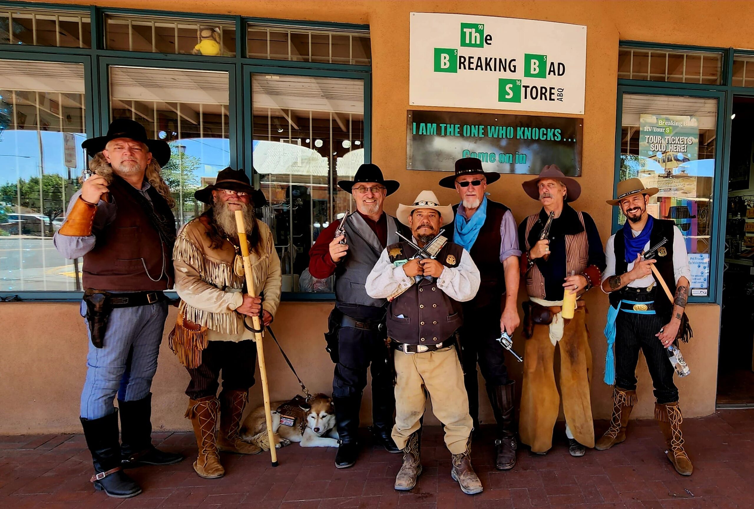 New Mexico Gunfighters in front of one of our sponsors.